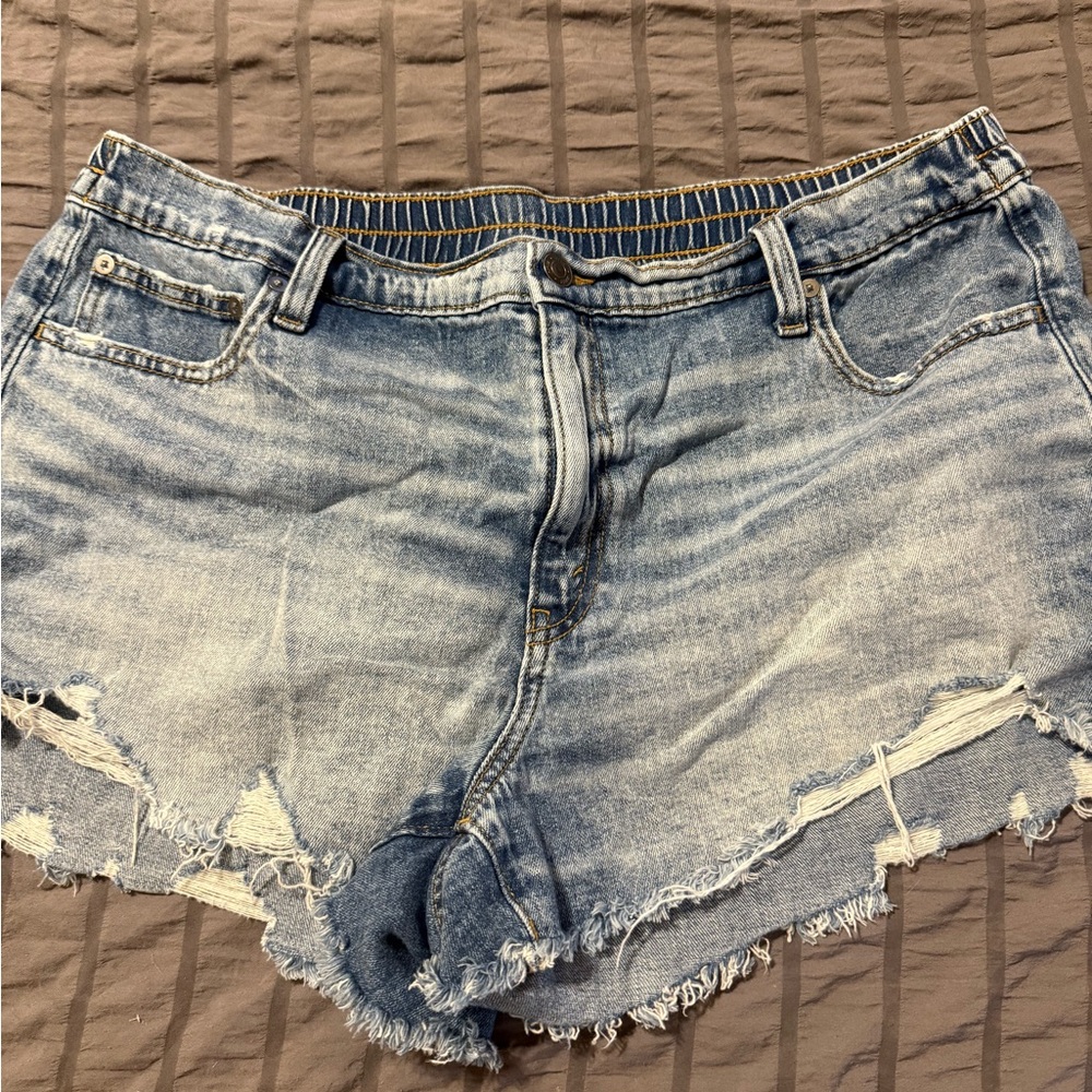 Aerie Light Blue Distressed Jean Shorts